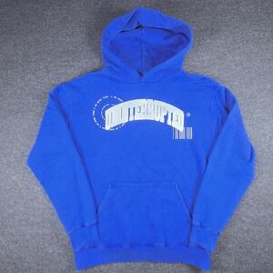 Uninterrupted Men's Blue Cotton Long Sleeve Pullover Hoodie Sweatshirt Size L